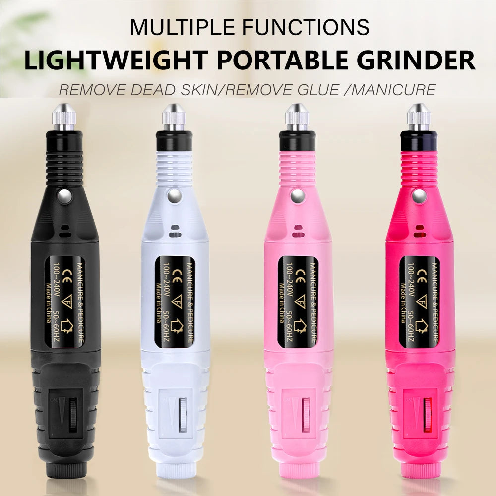 LULAA Strong Electric Nail Sander Nail Drill Machine Grinding Equipment Milling Cutter For Manicure Pedicure Polishing Tools