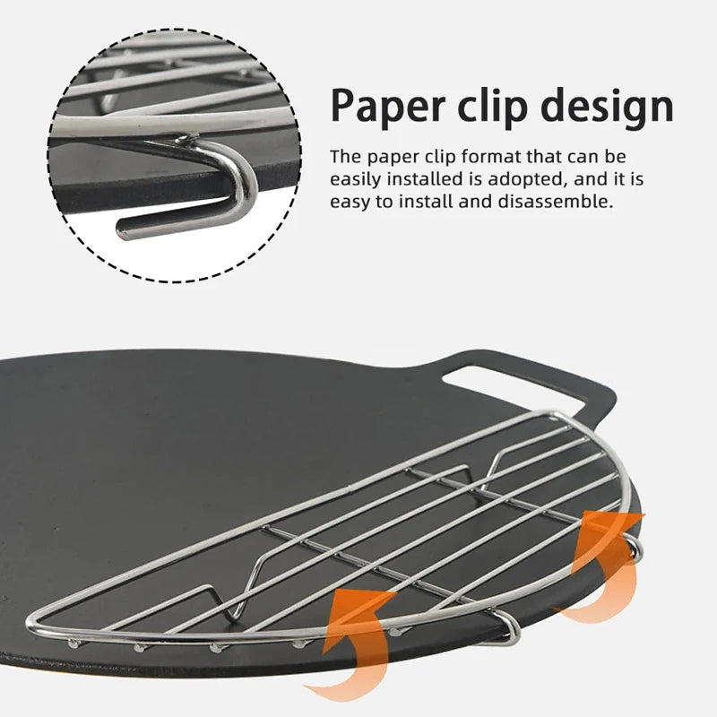 Outdoor Barbecue Net Steam Rack Stainless Steel Camping Barbecue Frying Pan Barbecue Meat Drain Anti Scorching Grill