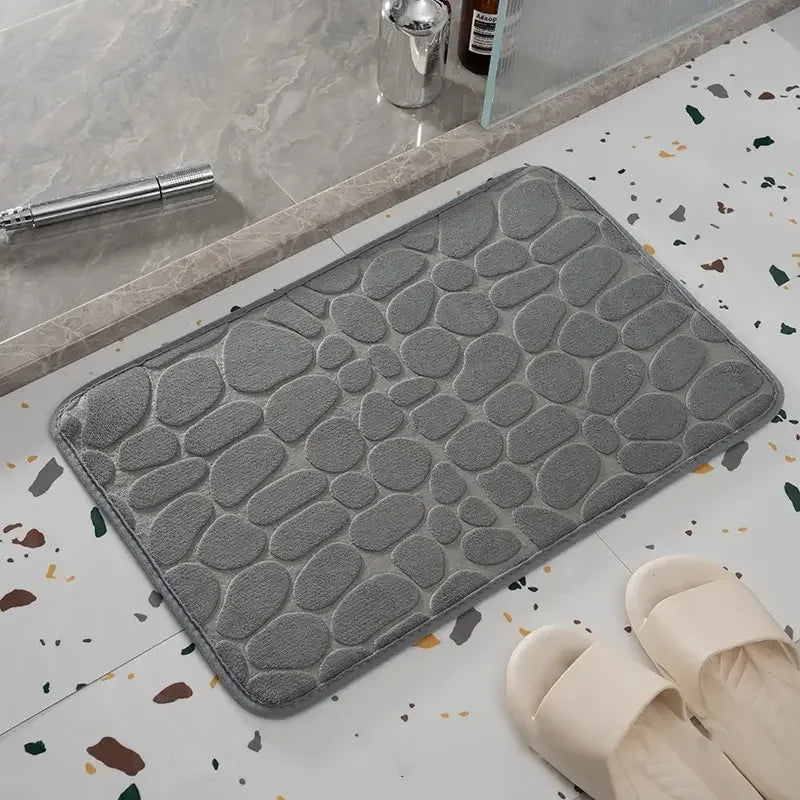 Mat Non Slip Carpets Cobblestone Embossed Bathroom Bath In Wash Basin Bathtub Side Floor Rug Shower Room Doormat Memory Foam