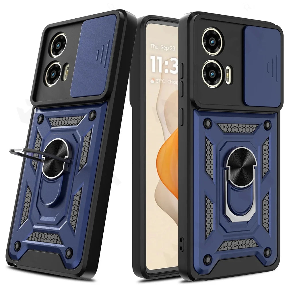 Case For Motorola Moto Edge 50 Pro Fusion 40 Neo G84 G54 4G Pro G34 G53 Camera Lens Cover Phone Case Ring Stand rotate Cover