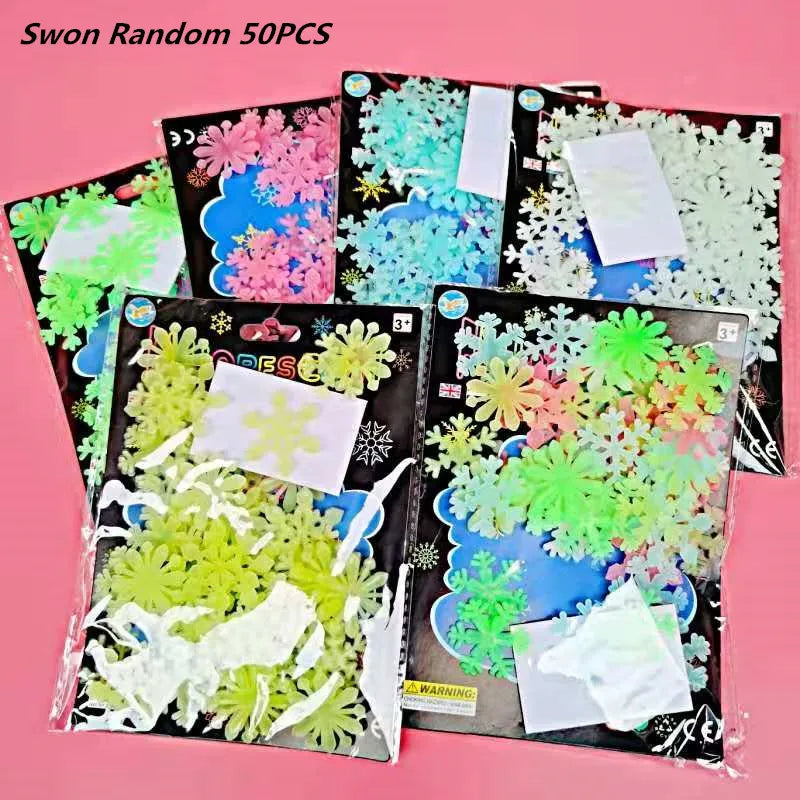 3D Hollow Star Energy Storage Fluorescent Glow In The dark Luminous On Wall Stickers For Kids Room living Room Decal