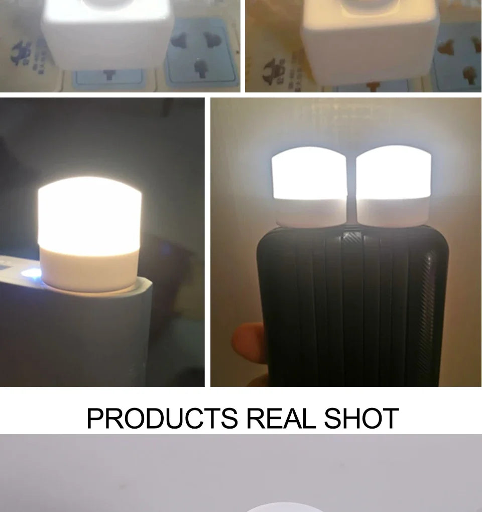 10pcs USB Plug LED Reading Lamps Eye Protection round Light for Computer Mobile Power Small Book Night Light
