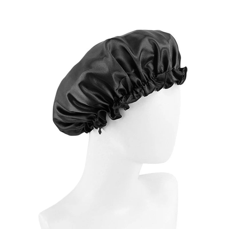 Lace Sleeping Cap Multifunctional Hair Care Cap Shower Cap Beauty Makeup Cap Imitation Silk Home Hat Suitable For Natural Curly