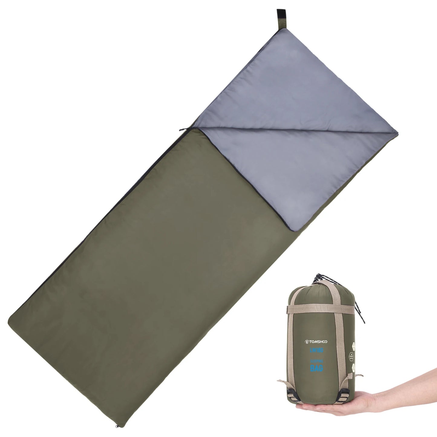 Tomshoo Ultralight Sleeping Bag for Adults 3 Season Outdoor Envelope Sleeping Bag for Camping Backpacking Travel Hiking Supplies