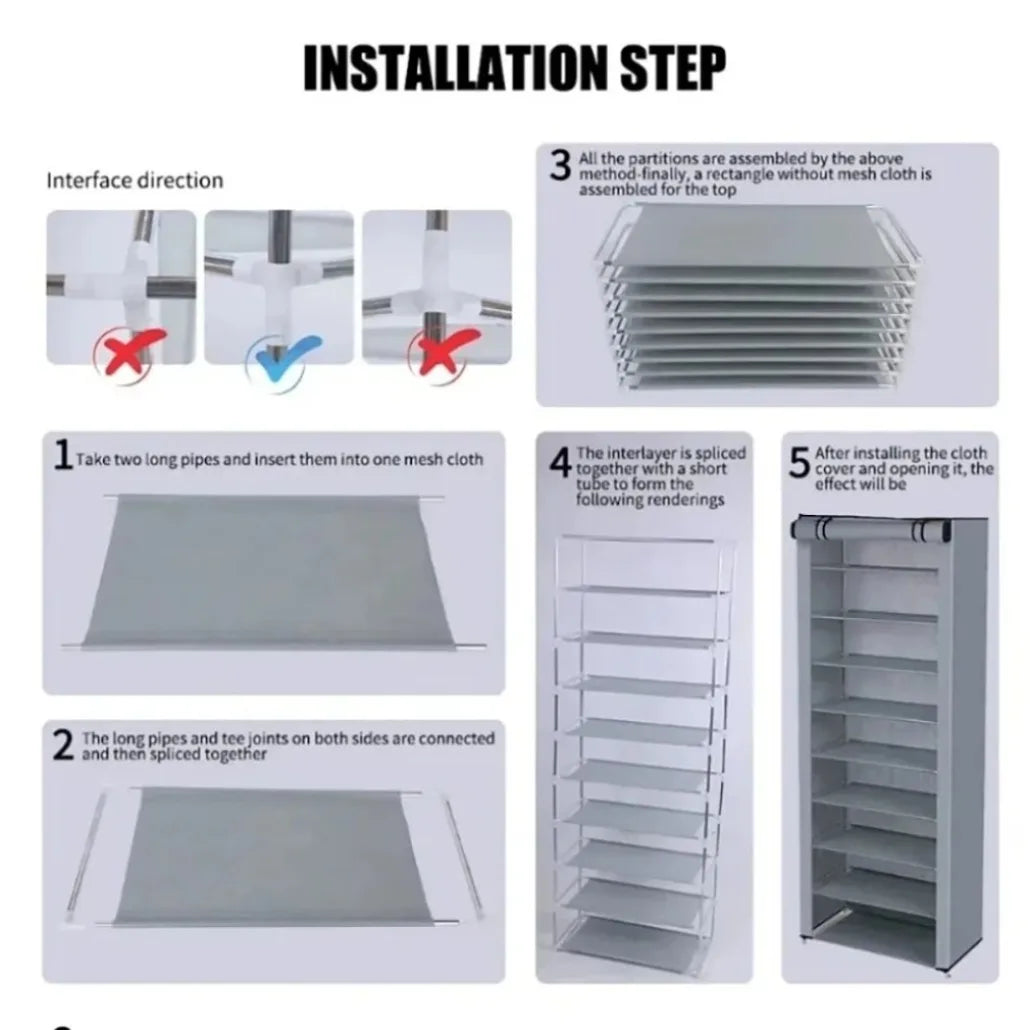 8/6 Layers Shoes Rack Organizer Space-saving Cabinets Shoes Shelf Rack Home Furniture Dustproof Shelf Dormitory Organizer