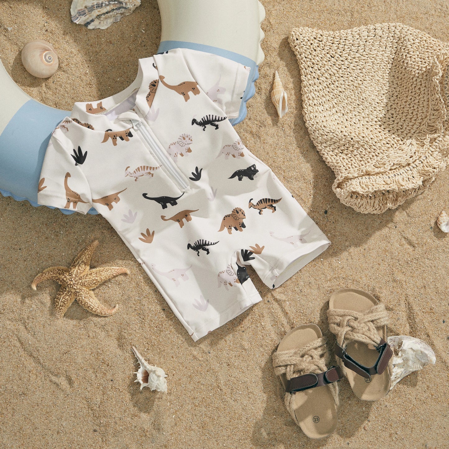 ma&baby 0-3Y Newborn Infant Toddler Baby Boy Girl Swimsuit Dinosaur Coconut Tree Short Sleeve Swimwear Beachwear Bathing Suit