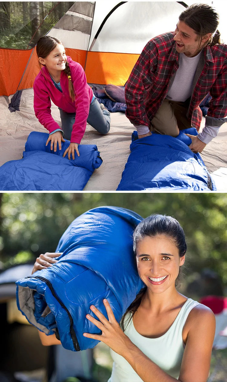 PACOONE Camping Sleeping Bag Lightweight 4 Season Warm Envelope Backpacking Outdoor Mummy Cotton Winter Sleeping Bag