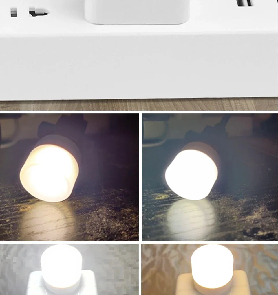 10pcs USB Plug LED Reading Lamps Eye Protection round Light for Computer Mobile Power Small Book Night Light