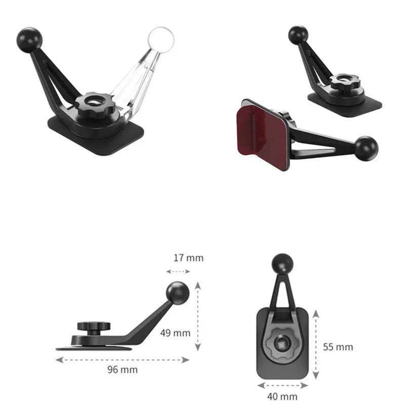 13mm 15mm 17mm Ball Head For Magnetic Car Phone Holder GPS Gravity Support Stand Mount Hook 360 Rotation Bracket Base