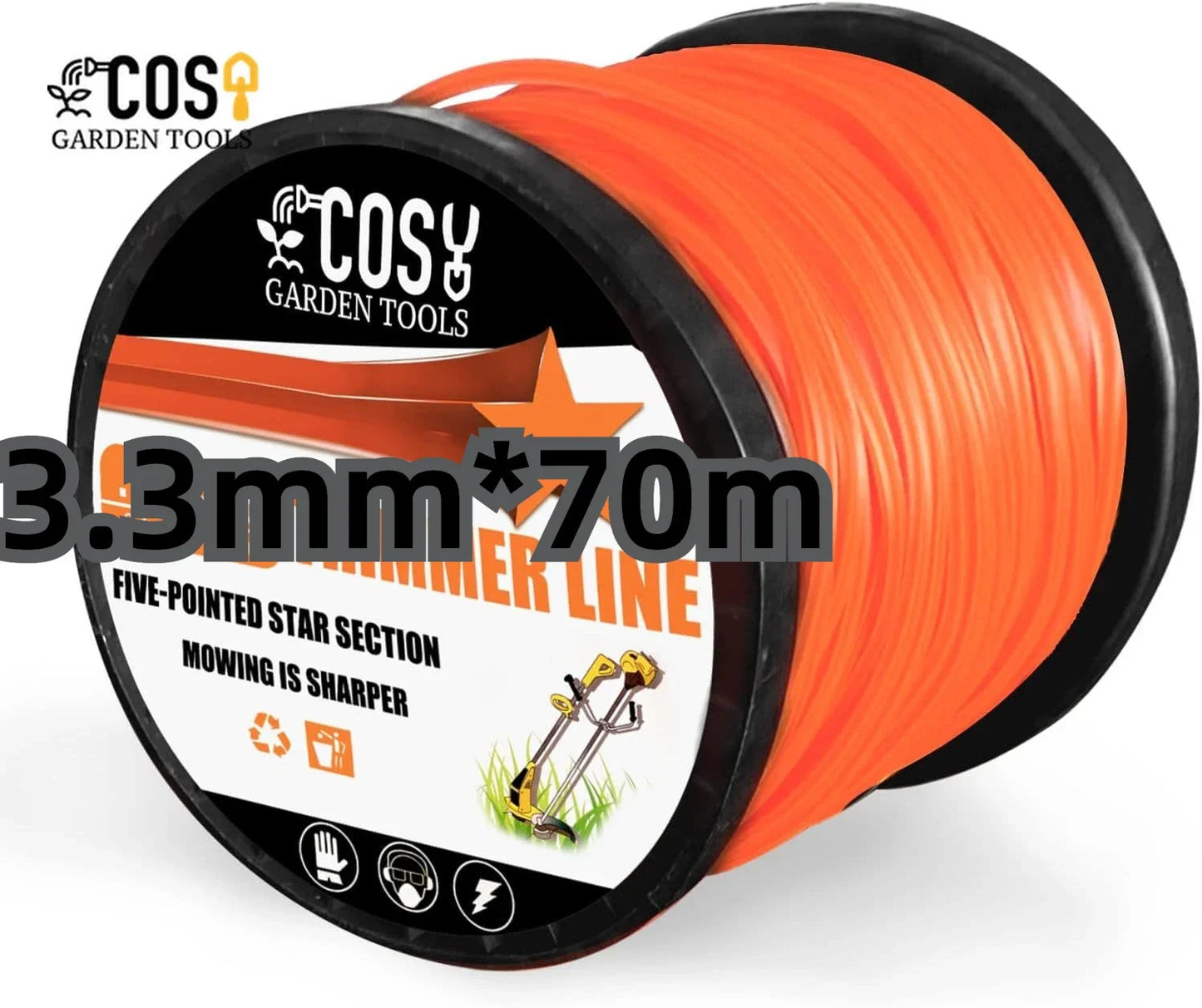2.7mmx100m Brush Cutter Sharp Rope Grass Mower Pentagram Nylon Mowing Trimmer Line Trimmer Head String Grass Trimmer Roll Line