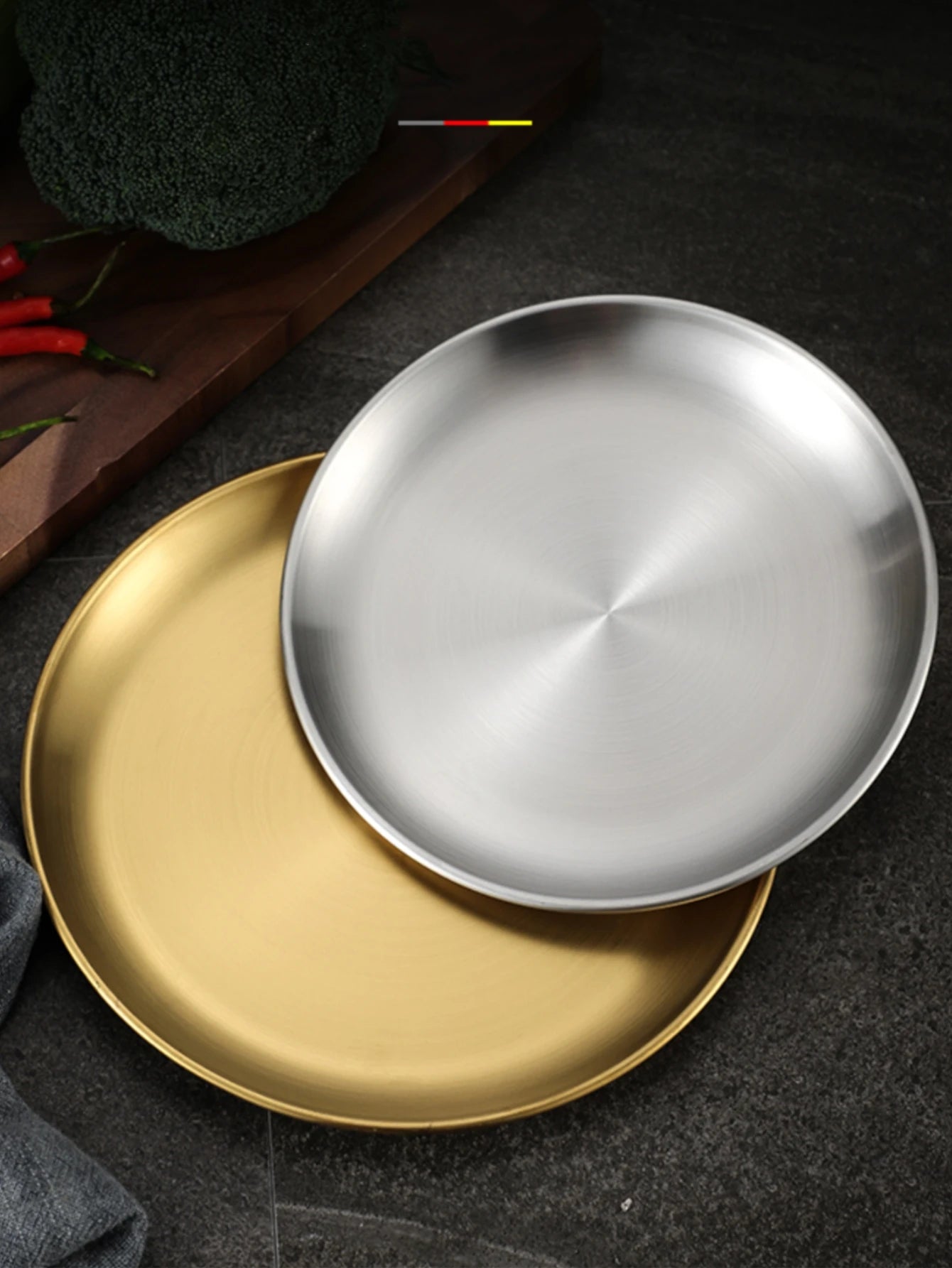 Plate tray, dining tray, steak plate, barbecue plate, Korean stainless steel circular barbecue plate