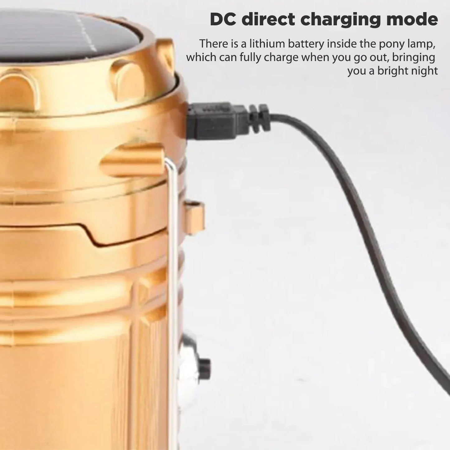 Solar Portable Lantern LED Flashlight Telescopic Torch Outdoor Camping Light Tent Lamp USB Rechargeable Emergency Work Light