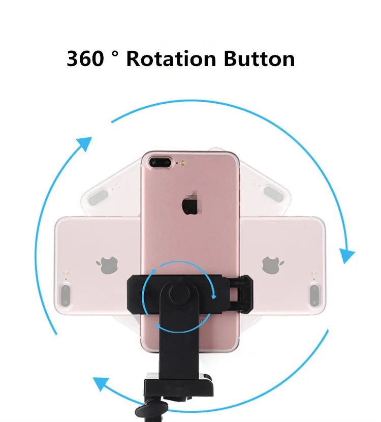 Universal Smartphone Holder Tripod Rotatable Bracket with 1/4inch Screw Adjustable Clip for Phone Cell Selfie Stick Camera Stand