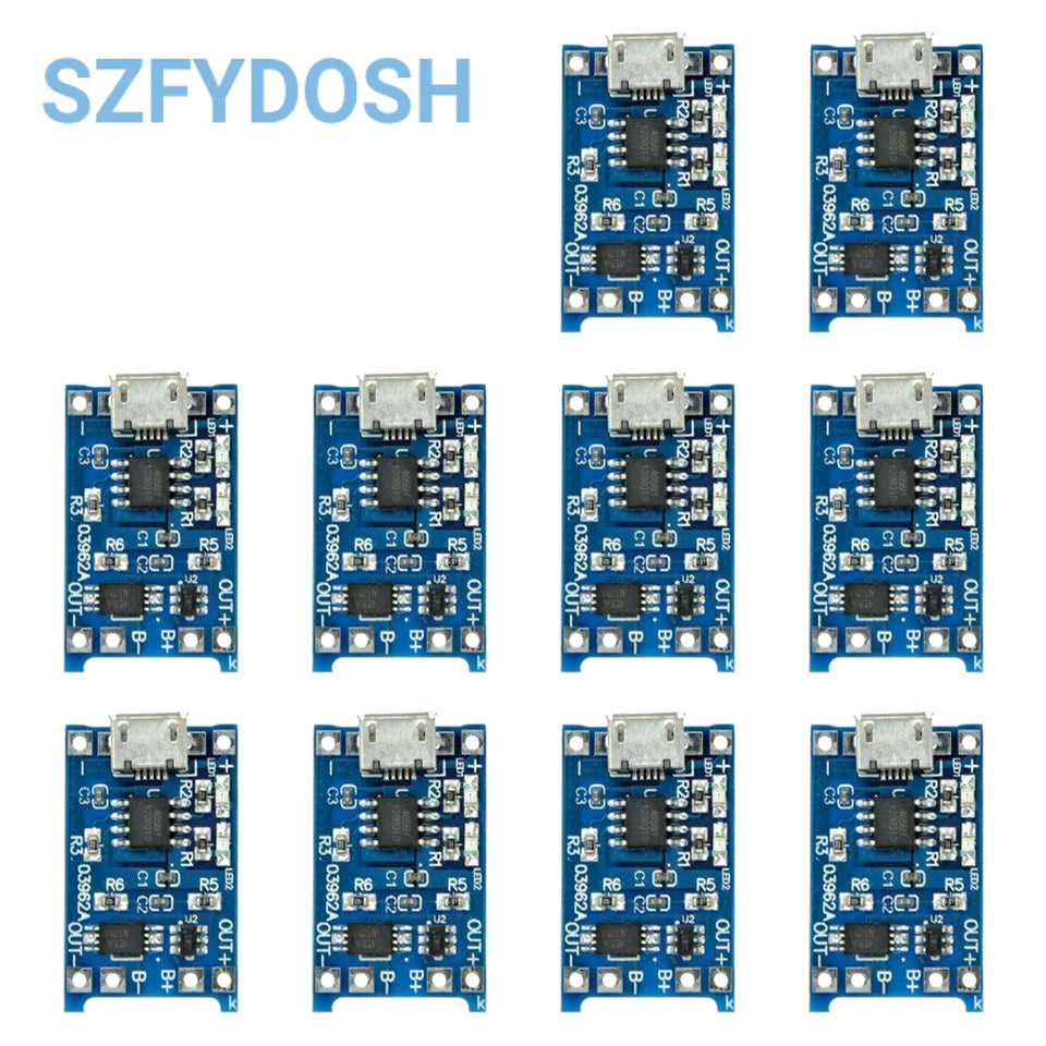 5/10PCS Type-c Micro Mini USB 5V 1A 18650 TP4056 Lithium Battery Charger Module Charging Board With Protection Dual Functions