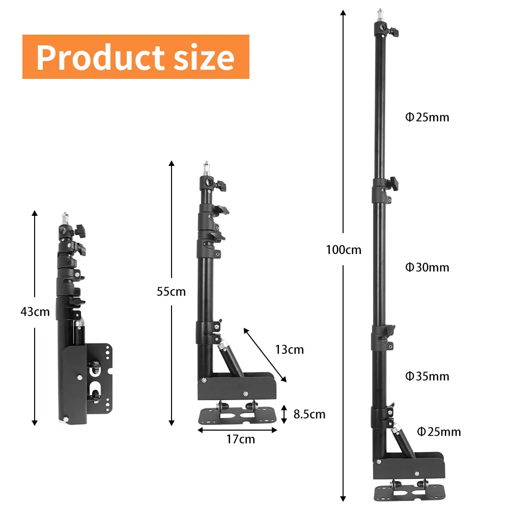 Ceiling/Floor Projector Support Stand Metal Holder Multi-angle Adjustable 360 ° Rotating Projector Bracket Film Video Projector