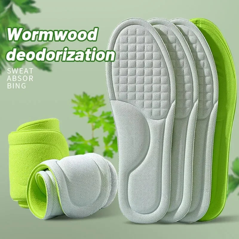 Sports Insoles for Shoes 5D Massage Soft Deodorant Breathable Shock Absorbant Cushion Running Insoles for Feet Men Women