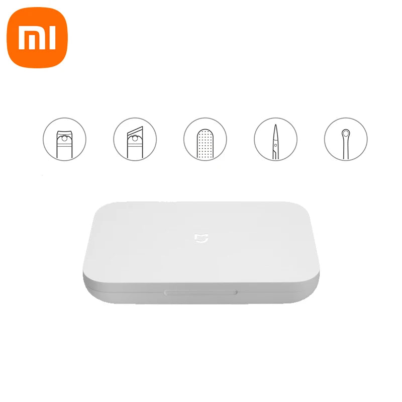 XIAOMI Mijia nail clipper five-piece set white high-quality stainless steel magnetic absorption simple five-piece set portable