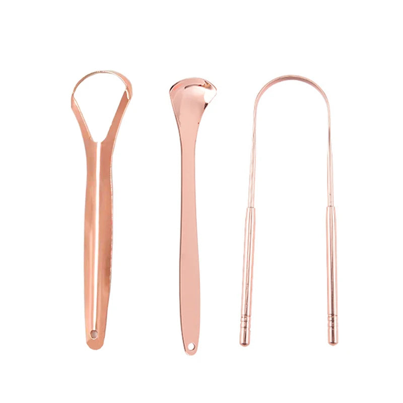Stainless Steel Tongue Scraper Cleaner Travel Handy Case Fresh Breath Cleaning Coated Oral Hygiene Scrapper Cleaning Tools