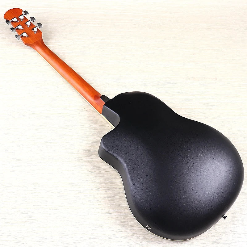Ovation Model 41 Inch Round Back Electric Acoustic Guitar Cutaway Design 6 Strings Folk Style With Pick Up