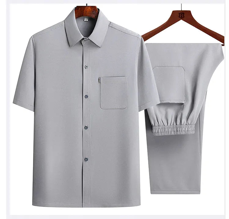 Shirts + Pants 2025 summer 100% Cotton linen Sportswear Men's Casual Sets Male Fashion Chinese style shirts and trousers M-4XL