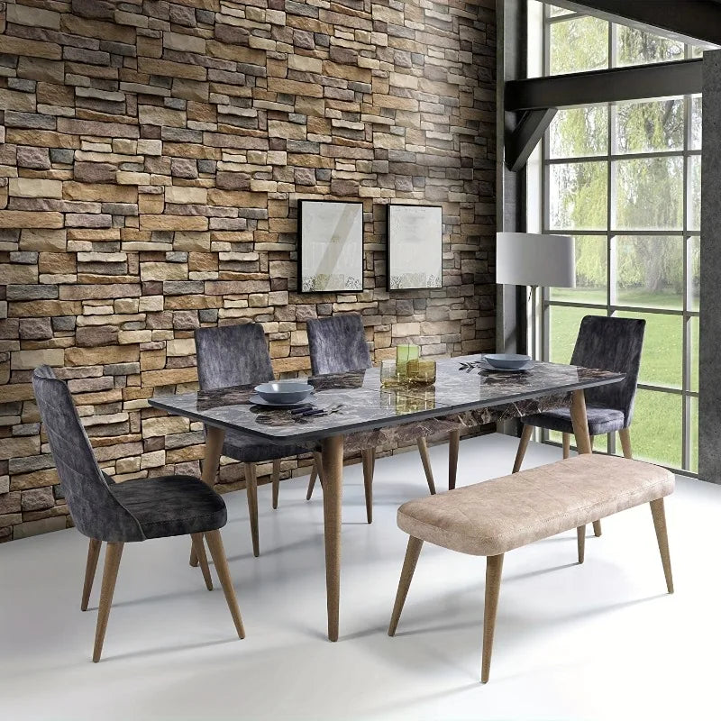 Vinyl Stone Pattern Decor Contact Paper for Home Decor Self Adhesive Waterproof Removable Wallpaper for Living Room Wall Decor
