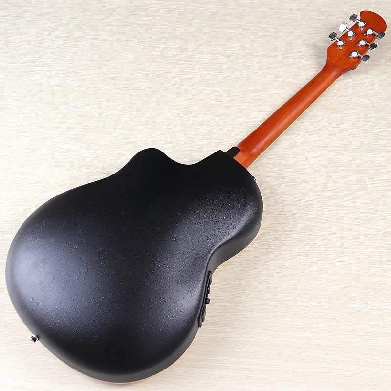 Ovation Model 41 Inch Round Back Electric Acoustic Guitar Cutaway Design 6 Strings Folk Style With Pick Up