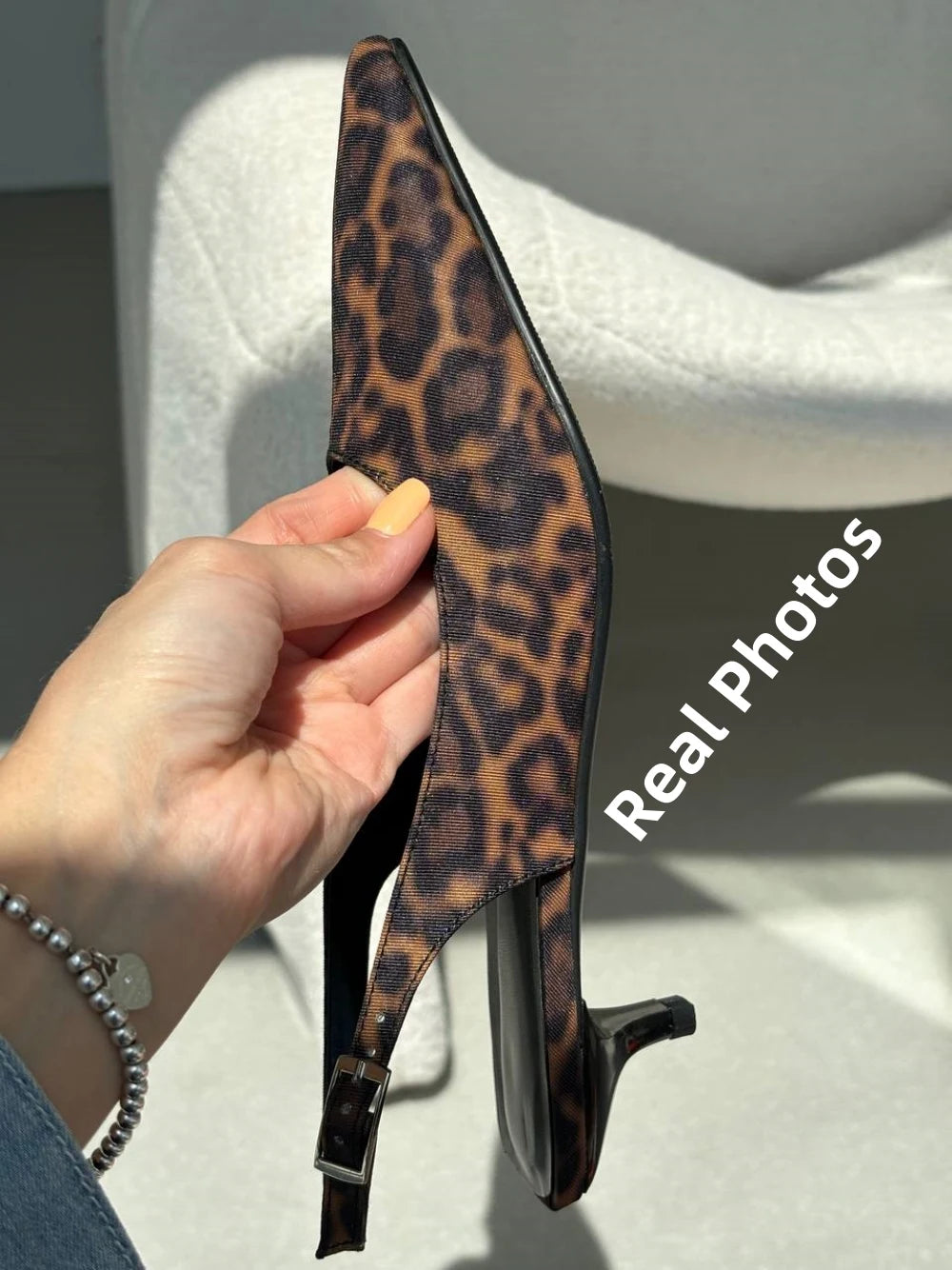 FEDONAS Ins Women Kitten Heels Slingbacks Sandals Leopard Genuine Leather Pointed Toe Party Wedding Shoes Woman Quality Pumps