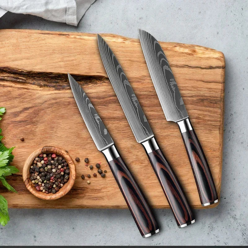 Kitchen Knives High Stainless Steel Chef Knife Slicing Butcher Boning Knife Cleaver Meat Vegetables Fruit Fish Filleting Knife