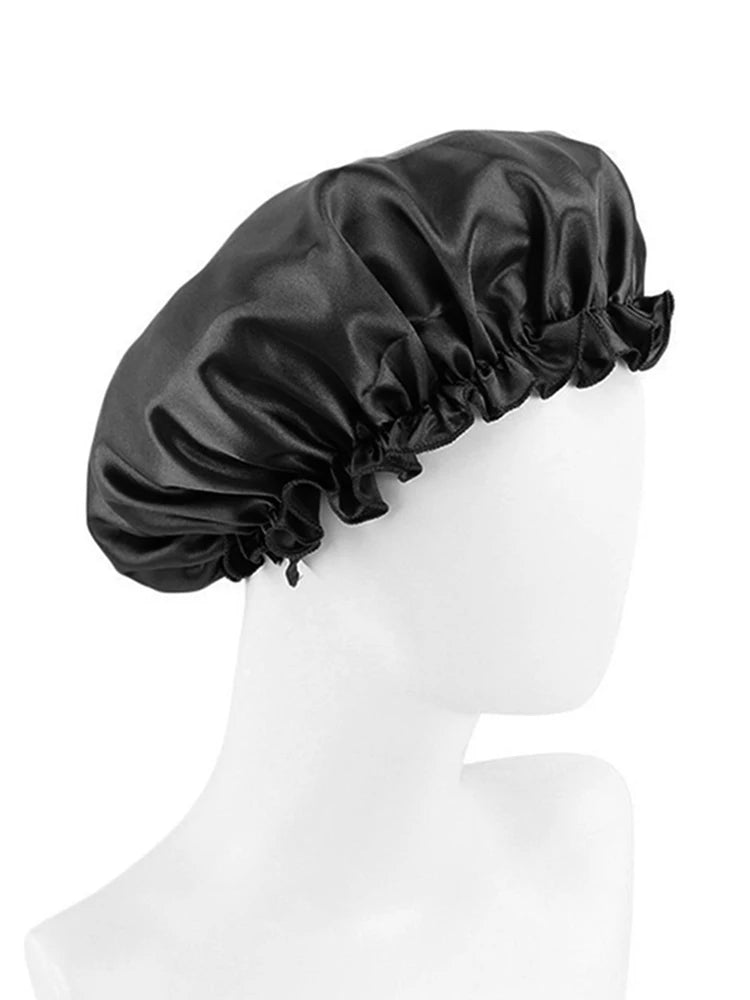 Lace Sleeping Cap Multifunctional Hair Care Cap Shower Cap Beauty Makeup Cap Imitation Silk Home Hat Suitable For Natural Curly