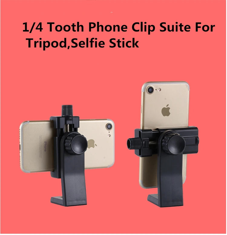 Universal Smartphone Holder Tripod Rotatable Bracket with 1/4inch Screw Adjustable Clip for Phone Cell Selfie Stick Camera Stand