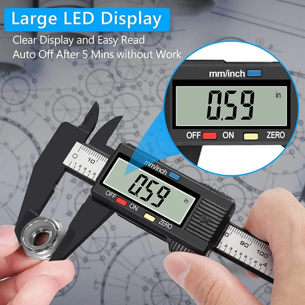 150mm Digital Caliper 6 Inch Electronic Vernier Caliper Measuring Tool Calliper Micrometer Digital Ruler