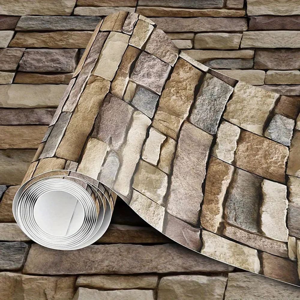Vinyl Stone Pattern Decor Contact Paper for Home Decor Self Adhesive Waterproof Removable Wallpaper for Living Room Wall Decor