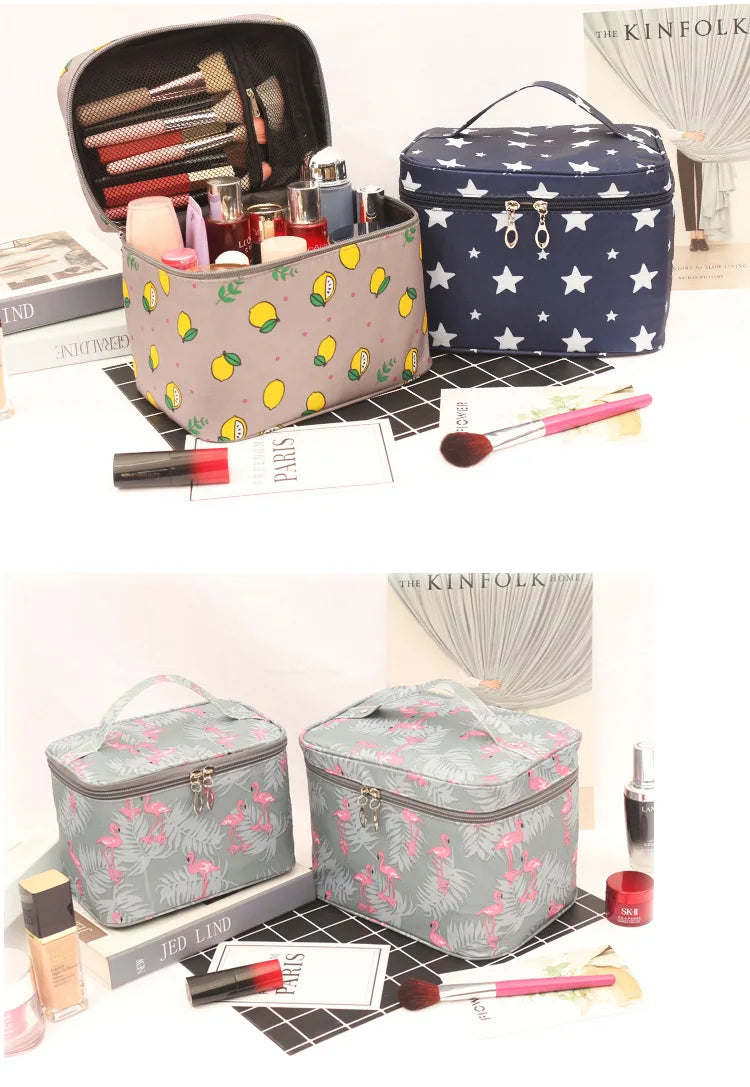 Waterproof Portable Women Makeup Bag High Capacity Toiletries Organizer Storage Cosmetic Cases Zipper Wash Beauty Pouch Travel