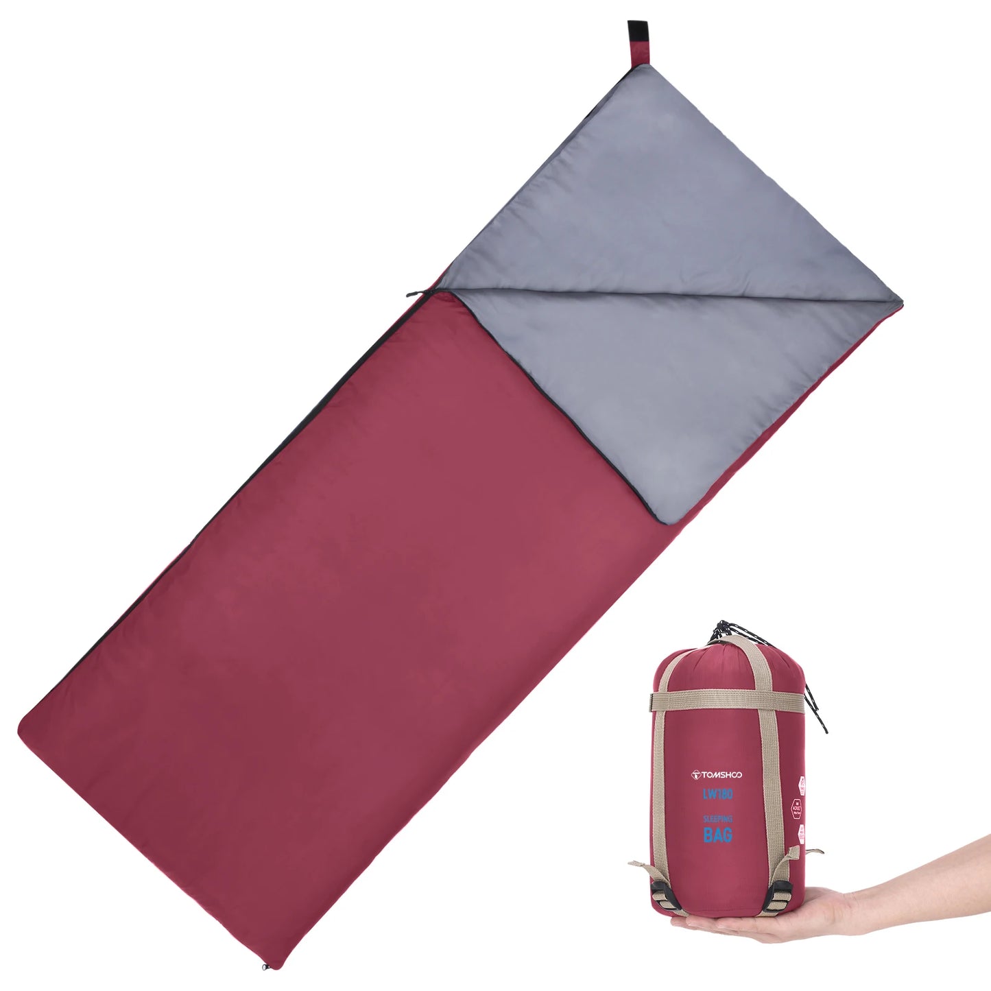 Tomshoo Ultralight Sleeping Bag for Adults 3 Season Outdoor Envelope Sleeping Bag for Camping Backpacking Travel Hiking Supplies
