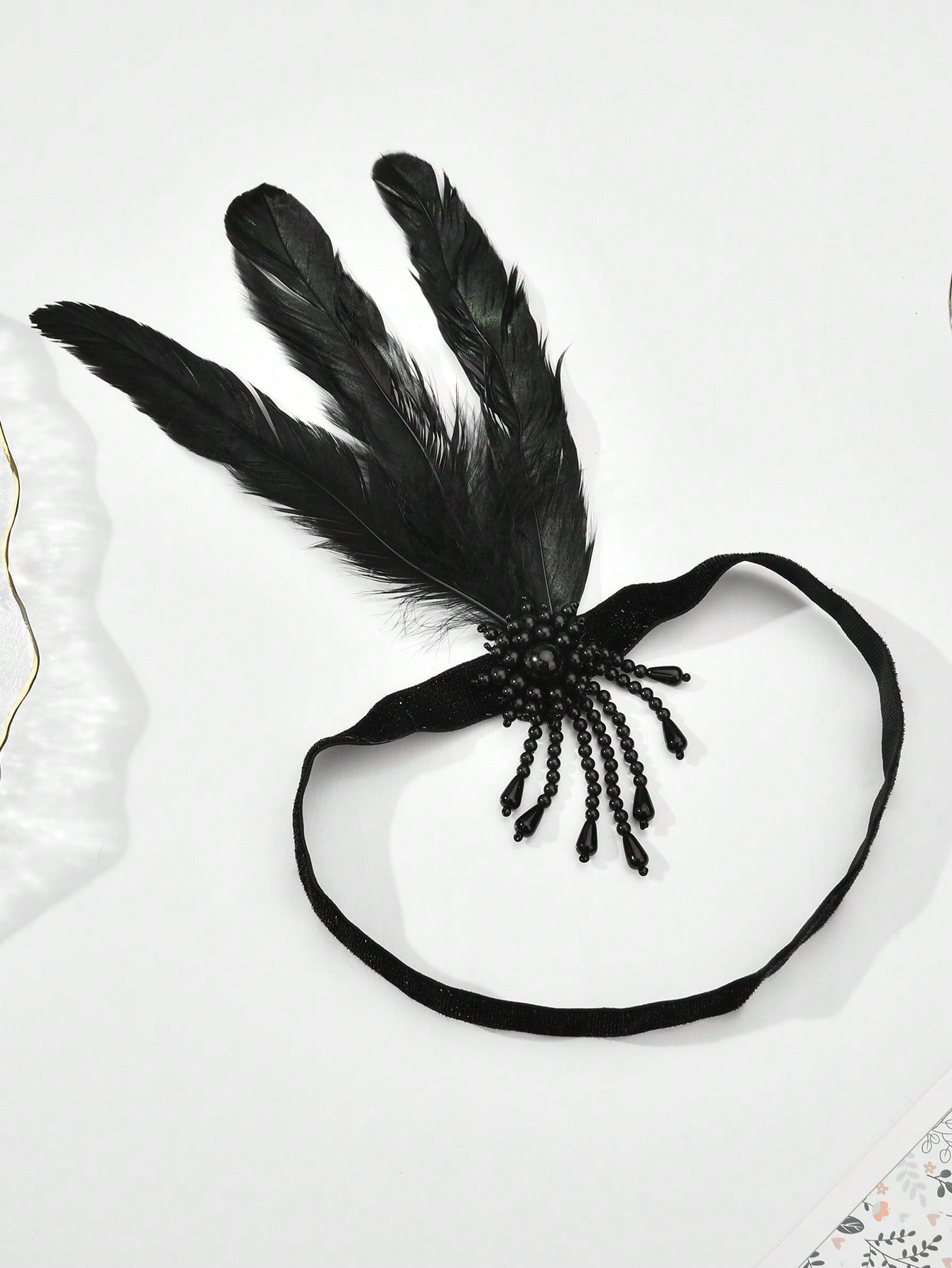 Headband 1920s Makeup Ball Decoration Feather Headband Gatsby Single Party Ladies Headwear Dress Up Feather Headband