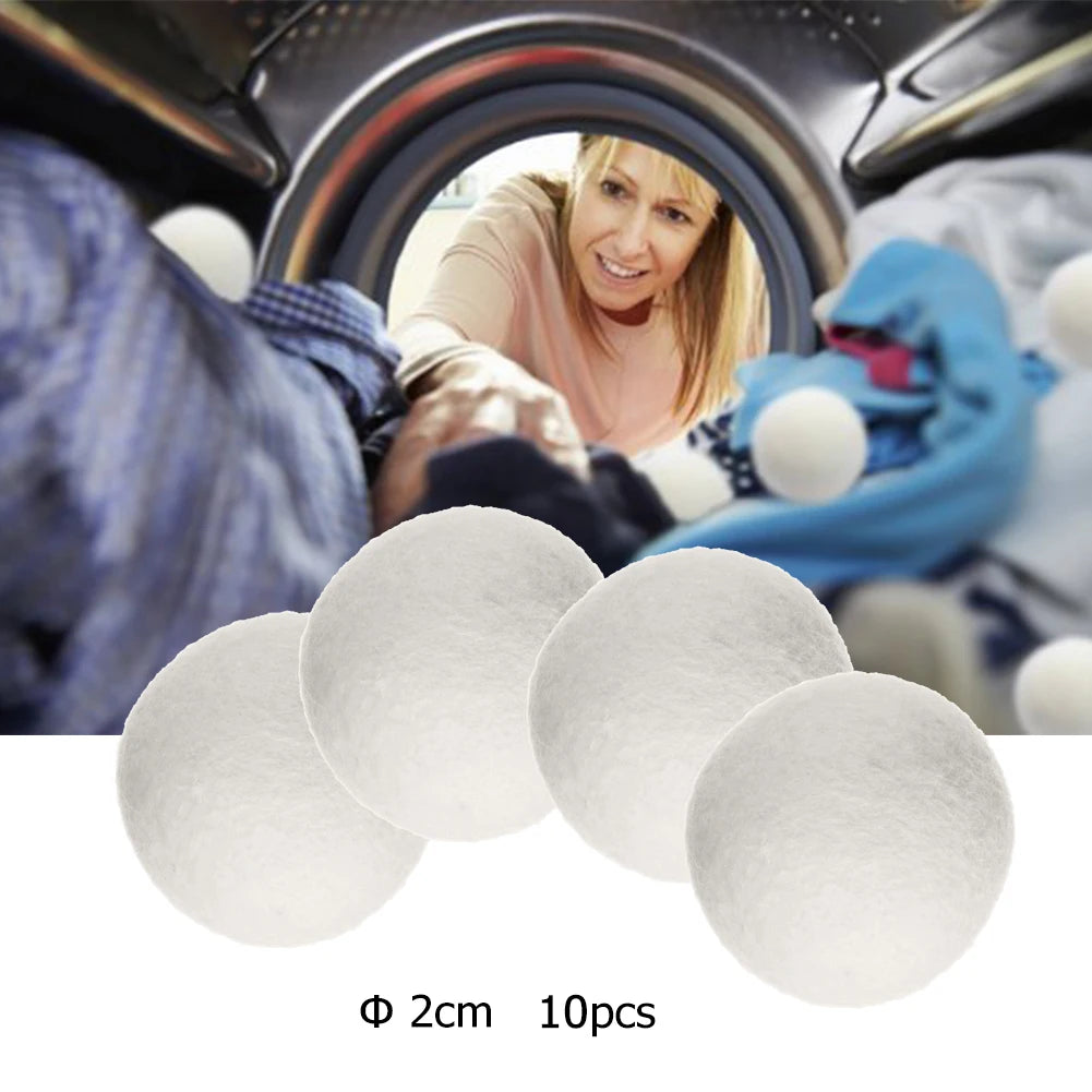 40-100pcs Laundry Balls Wrinkle Releasing Wool Pom-poms No Foam Natural Fabric Softener Handmade Deodorization Clothing Tools