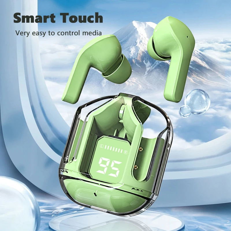 LED Display Smart Touch Fashion Wireless Headphone Bluetooth 5.3 HIFI Stereo Sports Earphone Low Latency Colorful Gaming Headset