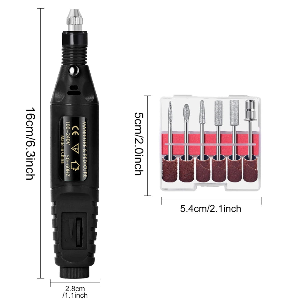 LULAA Strong Electric Nail Sander Nail Drill Machine Grinding Equipment Milling Cutter For Manicure Pedicure Polishing Tools
