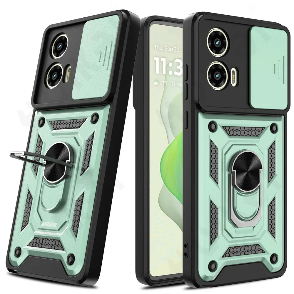Case For Motorola Moto Edge 50 Pro Fusion 40 Neo G84 G54 4G Pro G34 G53 Camera Lens Cover Phone Case Ring Stand rotate Cover