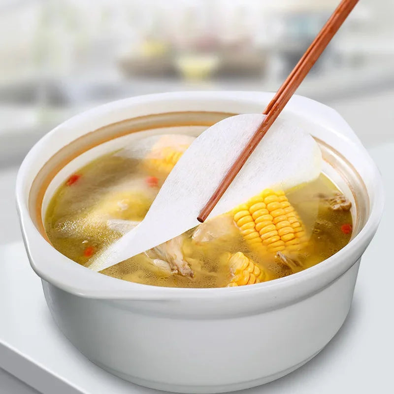 60/12pcs Disposable Soup Oil Absorbing Paper Food Soup Blotting Oil Health Filter Paper Food Grade Kitchen Gadgets Accessorie