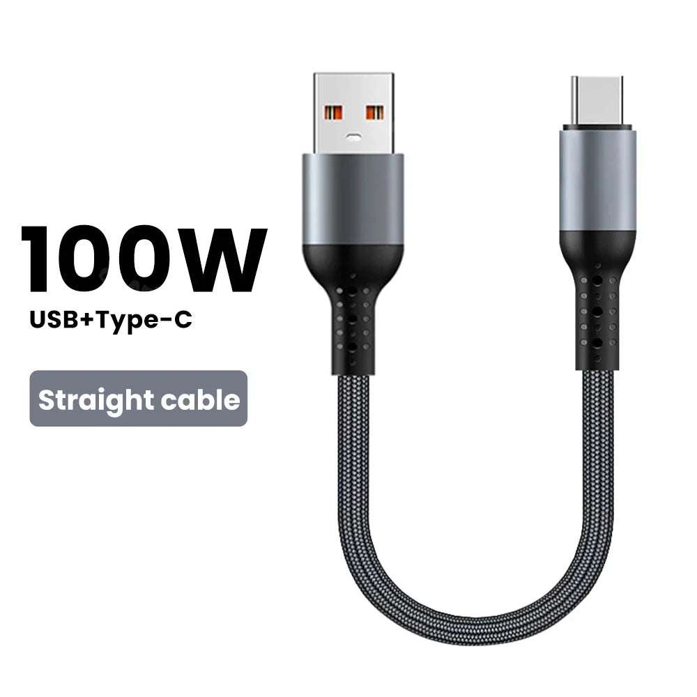 25cm/50cm Short USB Type C to Type C Cable 90 Degree Elbow USB C Cable Fast Charging For iphone 15 Xiaomi Huawei Power Bank Wire