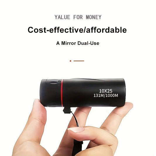 10X25 High-definition Monocular Telescope, a mini portable telescope, is suitable for outdoor camping, hunting, and bird watchin