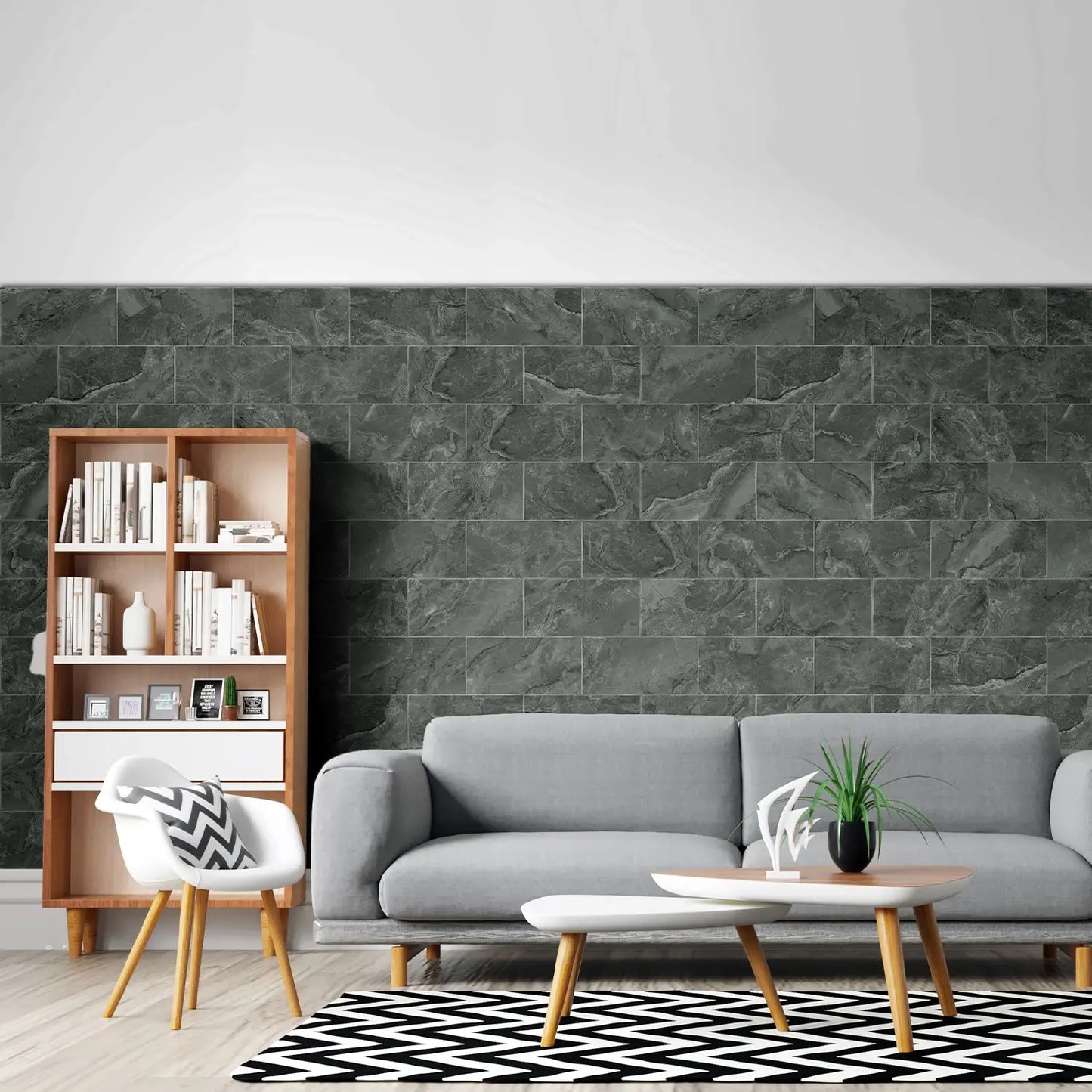 Marble Pattern Wall Sticker, 16/32/64pcs Peel & StickWall Decal, Waterproof Decorative Sticker For Home