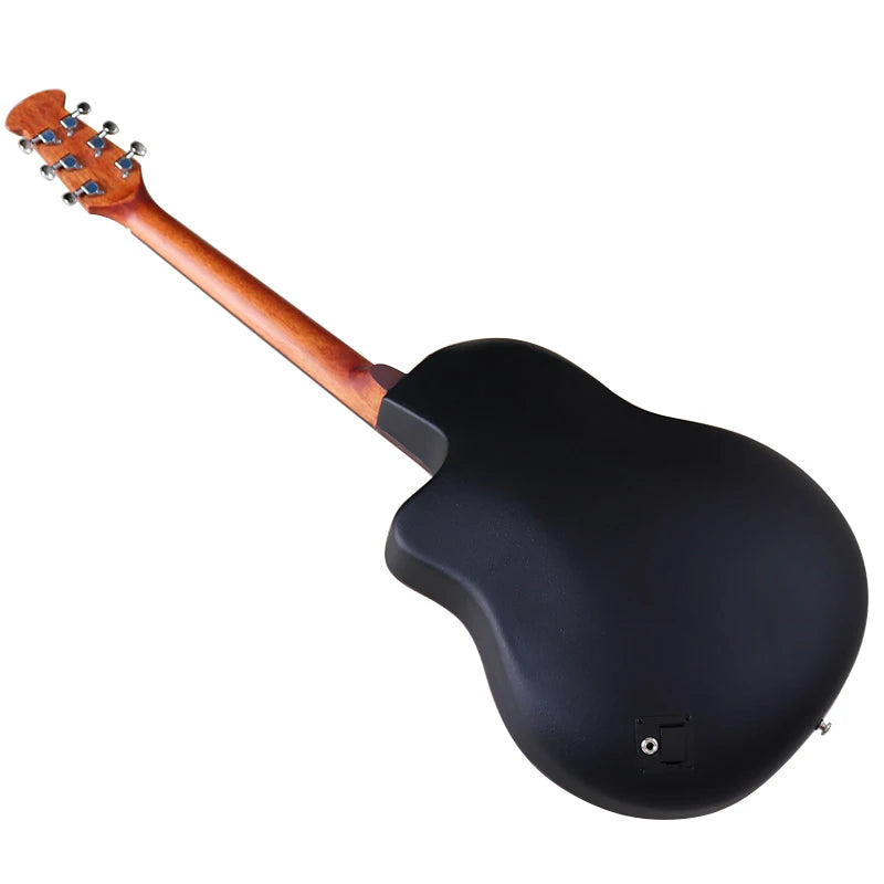 Ovation Model 41 Inch Round Back Electric Acoustic Guitar Cutaway Design 6 Strings Folk Style With Pick Up
