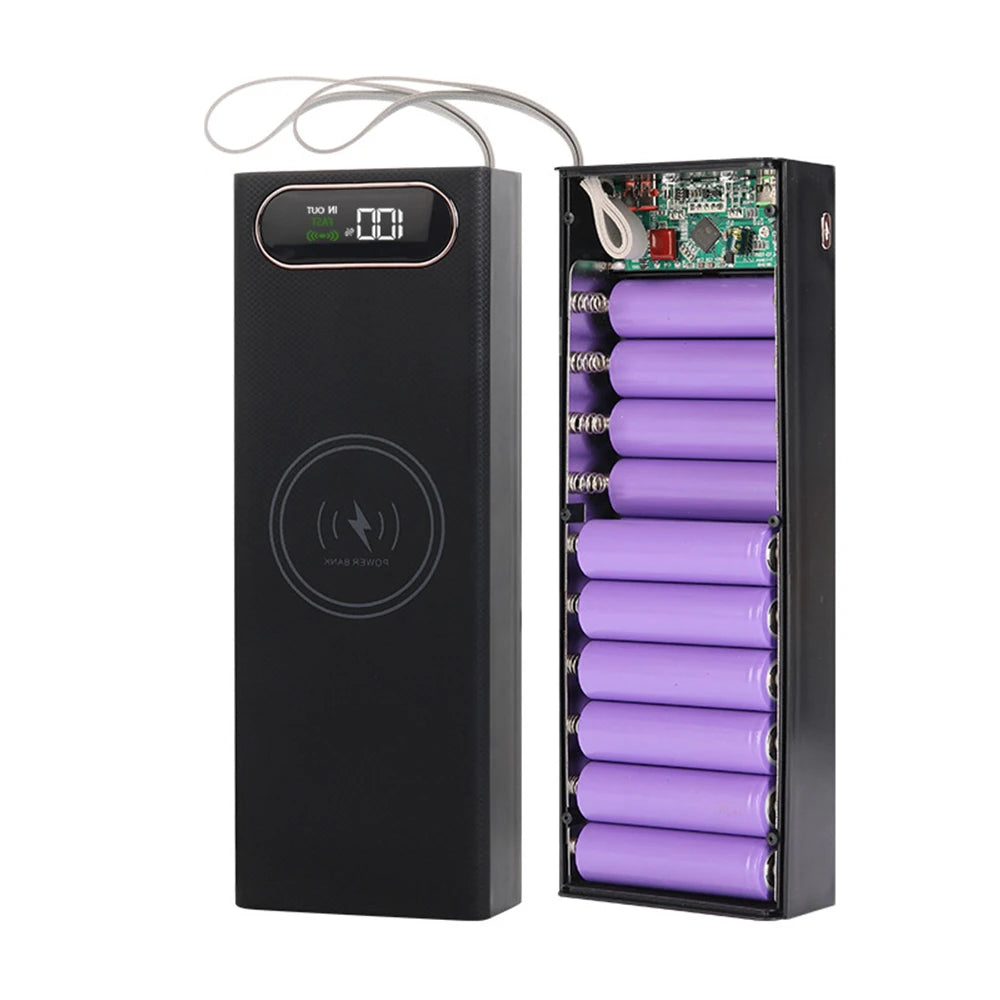 20x18650 Batteries Power Bank Case DIY Mobile Power Supply Battery Storage Boxes 22.5W Fast Charge With 15W Wireless Charging