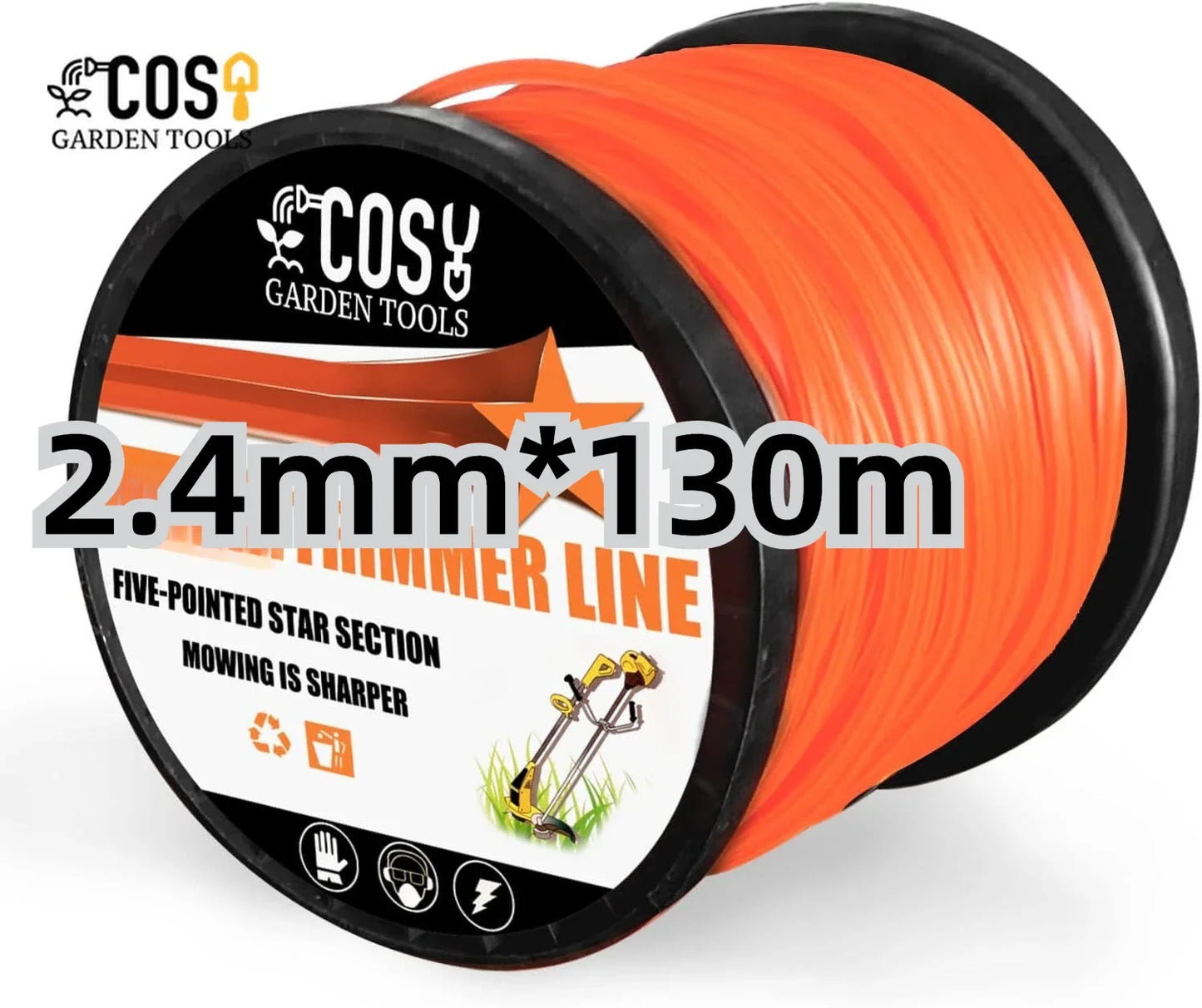 2.7mmx100m Brush Cutter Sharp Rope Grass Mower Pentagram Nylon Mowing Trimmer Line Trimmer Head String Grass Trimmer Roll Line