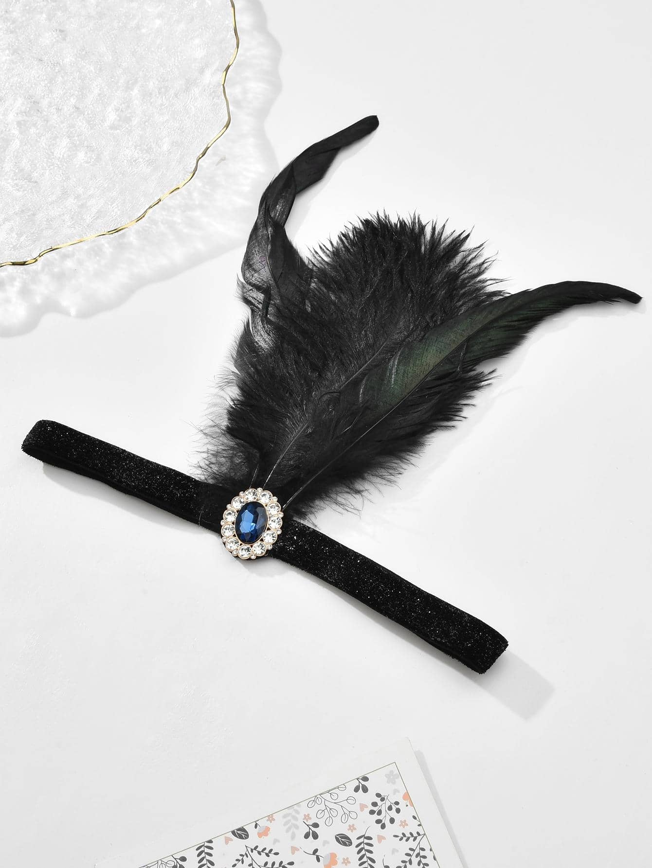 Headband 1920s Makeup Ball Decoration Feather Headband Gatsby Single Party Ladies Headwear Dress Up Feather Headband