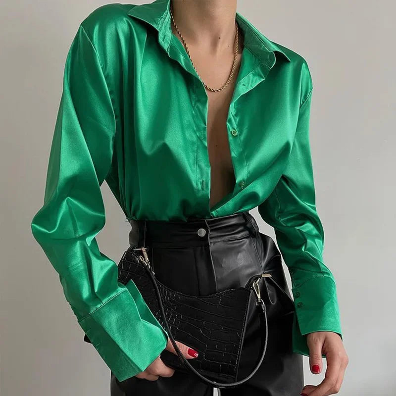 Autumn Fashion Button Up Shirt Spring Vintage Blouse Women White Lady Long Sleeves Female Loose Streetwear Shirts Design Tops