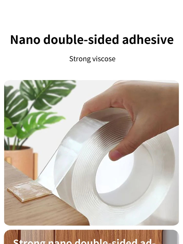 Nano Double Sided Adhesive Waterproof Transparent Reusable Acrylic Double Side Adhesive Suitable For Home Bathroom Decoration