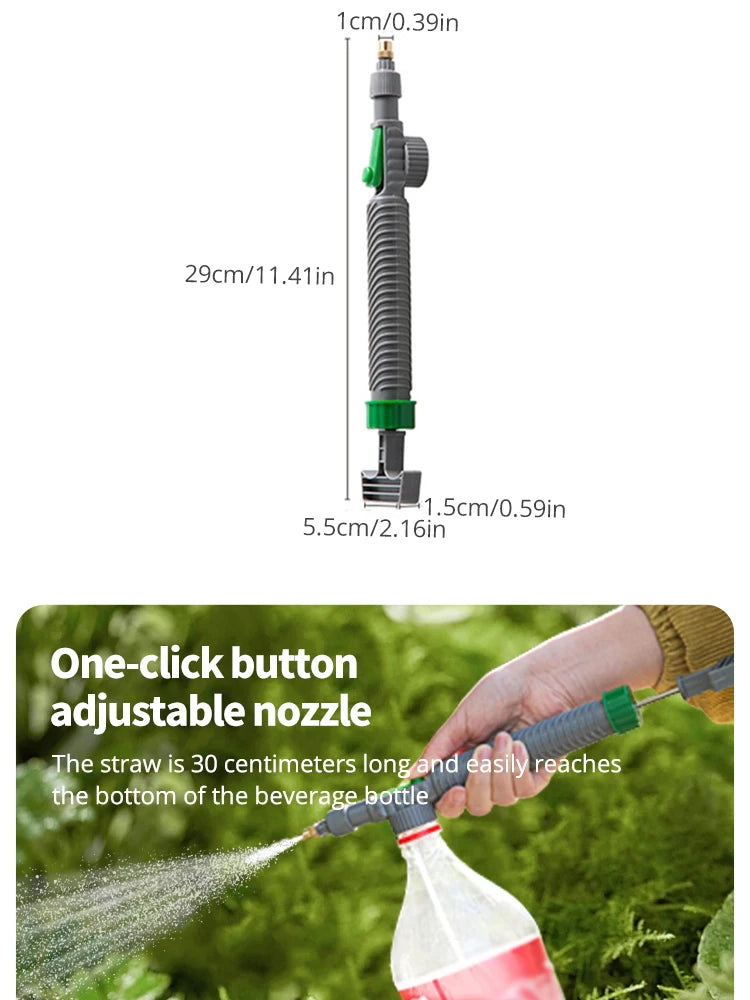 1 Set,Adjustable Beverage Bottle Sprayer Watering Flower SprinklerSprinkler Pressure Atomizer Nozzle Gardening Tools ﻿